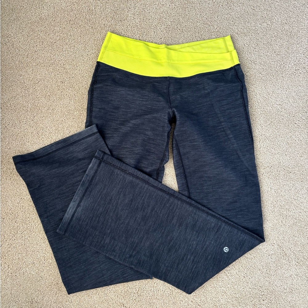 Lululemon Athletica Lime and Charcoal Yoga Pants